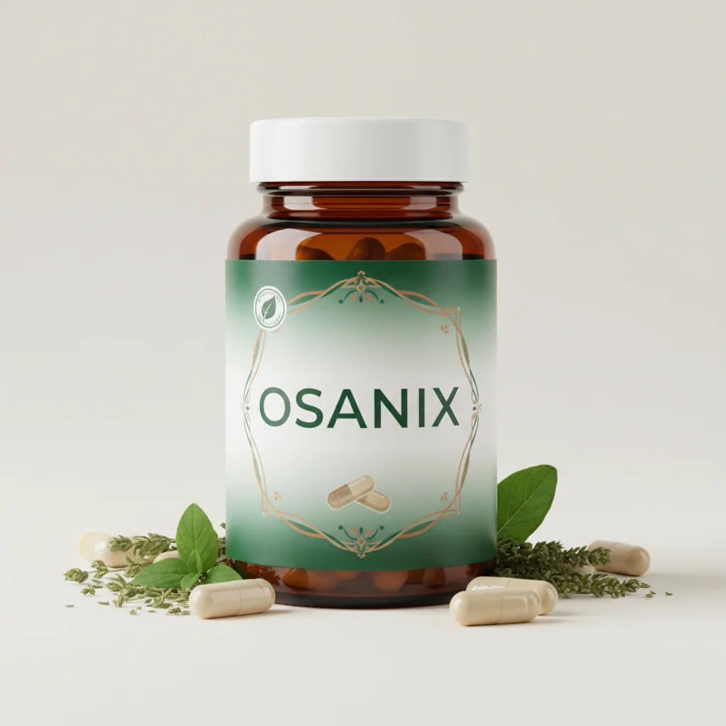 Osanix voedingssupplement pot, wit met blauw-paars etiket